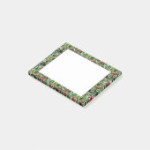 Holly Blätter und Red Berries Holiday Post-it Klebezettel (angewinkelt)