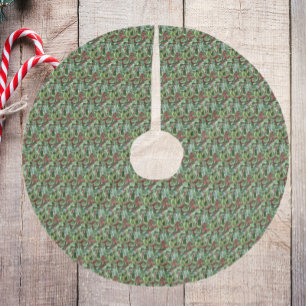 Holly Blätter und Red Berries Pattern Urlaub Polyester Weihnachtsbaumdecke