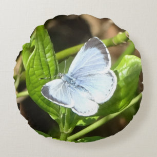 Holly Blue Butterfly Round Pillow Rundes Kissen