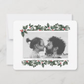 Holly Border Foto Weihnachtskarte Feiertagskarte (Vorderseite)