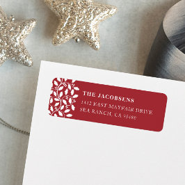 Holly Border Return Address Label