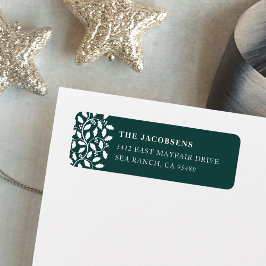 Holly Border Return Address Label