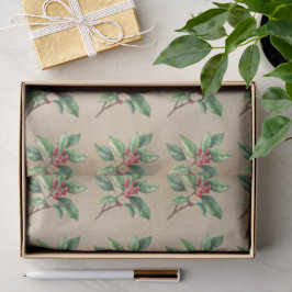 Holly Botanical Weihnachtszettel Seidenpapier