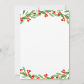 Holly Branch Watercolor Foto Party Einladung (Rückseite)