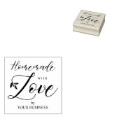 Holly Branches Custom Homemade mit Liebe Typografi Gummistempel (Stempel)