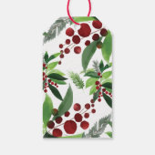 Holly Branches Holiday-Geschenk-Tag Geschenkanhänger (Rückseite)