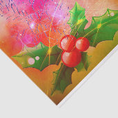 Holly Branches mit Red Berries Dreamy Weihnachten Seidenpapier (Ausschnitt)