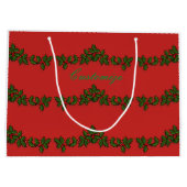 Holly Branches Thunder_Cove Große Geschenktüte (Rückseite)