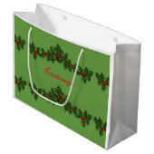 Holly Branches Thunder_Cove Große Geschenktüte (Vorderseite Schrägansicht)