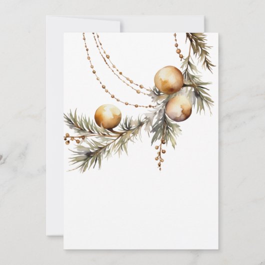 Holly Brautparty Invite | Weihnachtsthema Einladung (Rückseite)