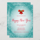 Holly Brries und Bow Einladung (Vorne/Hinten)