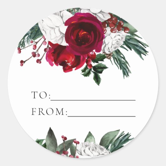 HOLLY Burgundy Gold Floral zu from Gift Stickers (Vorderseite)