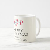 Holly cherry frohe Weihnachten personalisierte Fam Kaffeetasse (VorderseiteRechts)
