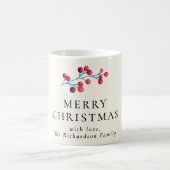 Holly cherry frohe Weihnachten personalisierte Fam Kaffeetasse (Mittel)
