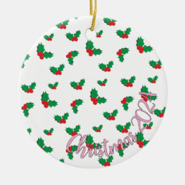 Holly Christmas 2024 Baum-Ornament PINK Keramik Ornament