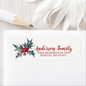 Holly Christmas Address Label (Insitu)