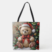 Holly Christmas Bear Tasche (Vorderseite)