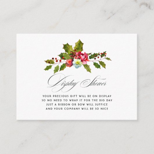 Holly Christmas Brautparty Display Shower Begleitkarte (Vorderseite)