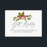 Holly Christmas Brautparty Gift Registry Begleitkarte<br><div class="desc">Vintage rote Blume,  Heilige und Beeren Weihnachten Brautparty Geschenkgutscheine,  die schnell und einfach angepasst werden.</div>
