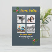 Holly Christmas Card Feiertagskarte (Stehend Vorderseite)