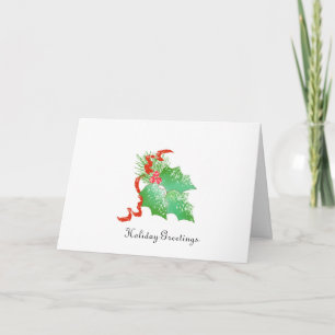 Holly Christmas Cards Feiertagskarte