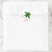 Holly Christmas Classic Round Sticker (Tasche)