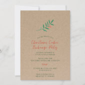 Holly Christmas Cookie Exchange Kraft Party Einladung (Vorderseite)