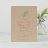 Holly Christmas Cookie Exchange Kraft Party Einladung (Stehend Vorderseite)