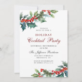 Holly Christmas Mistletoe Holiday Coattail Party Einladung (Vorderseite)