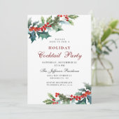 Holly Christmas Mistletoe Holiday Coattail Party Einladung (Stehend Vorderseite)
