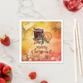 Holly Christmas Party Orange Cinnamon Gruß Serviette (Beispiel)