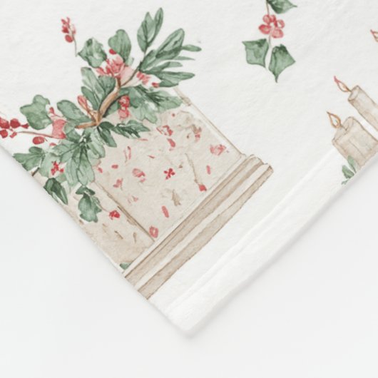 Holly Christmas Pattern Fleecedecke (Ecke)