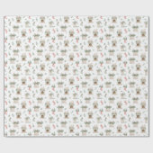 Holly Christmas Pattern Geschenkpapier (Flach)