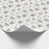 Holly Christmas Pattern Geschenkpapier (Ecke)