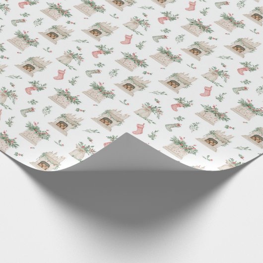 Holly Christmas Pattern Geschenkpapier (Ecke)