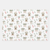 Holly Christmas Pattern Geschenkpapier Set (Vorderseite 3)