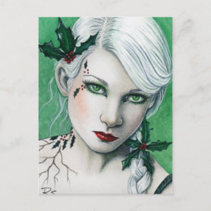 Holly Christmas Postcard Feiertagspostkarte