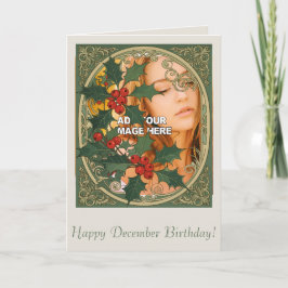 Holly Christmas Red Berry Decorative Holiday Desig Karte