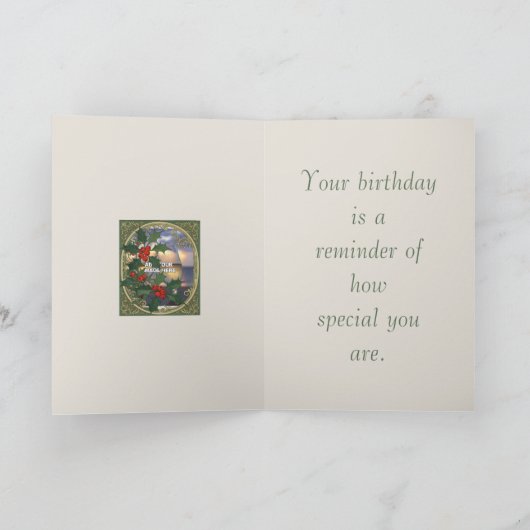 Holly Christmas Red Berry Decorative Holiday Desig Karte (Innenseite)