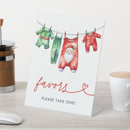 Holly Christmas Santa Baby Duwer Fevor Sign Sockelschild (In SItu)