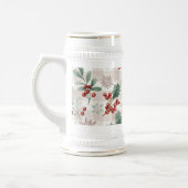 Holly Christmas Snow Watercolor Bierglas (Links)