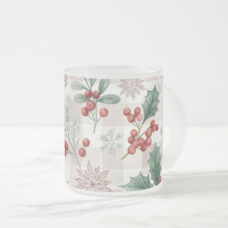 Holly Christmas Snow Watercolor Mattglastasse