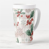 Holly Christmas Snow Watercolor Milchtasse (Rechte Ecke)