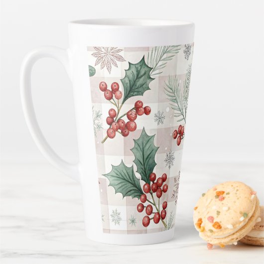 Holly Christmas Snow Watercolor Milchtasse (Beispiel)
