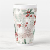 Holly Christmas Snow Watercolor Milchtasse (Vorderseite)