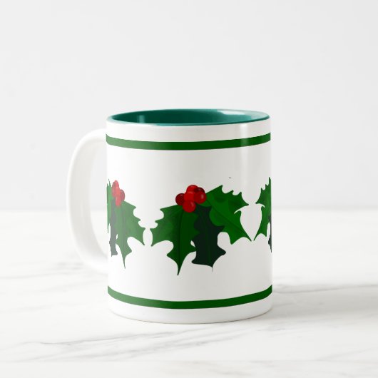 Holly Christmas Tasse (Vorderseite Links)