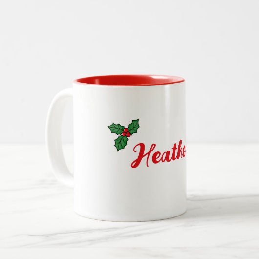 Holly Christmas Tasse (Vorderseite Links)