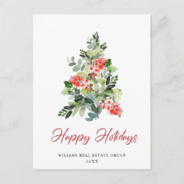 Holly Christmas Tree Corporate Grußurlaub Postkarte