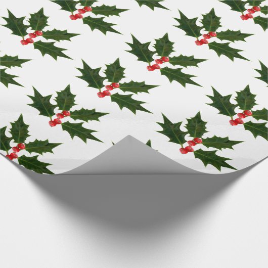 Holly Christmas Wrapping Geschenkpapier (Ecke)