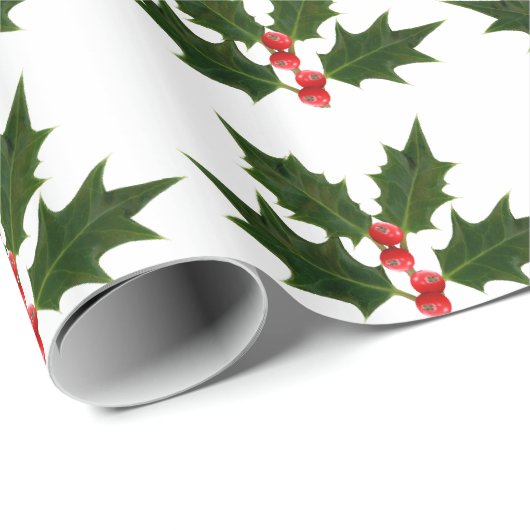 Holly Christmas Wrapping Geschenkpapier (Rolleneckpunkt)